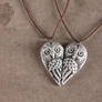 Sweet owls pair necklaces from polymer clay