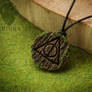 Deathly Hallows pendant from polymer clay wooden