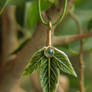 Polymer clay leaf pendant