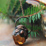 Electroformed pendant Oak Forest with citrine