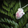 White polymer clay sakura anatomical heart