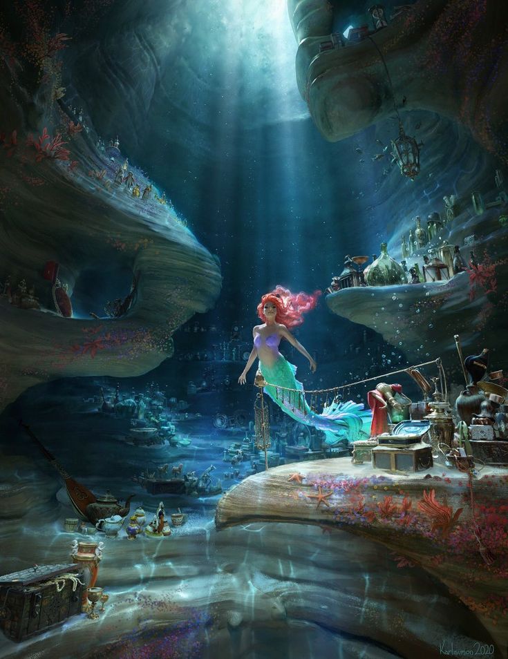 Ariel Set Design Ariel's Grotto Concept Art (The Little Mermaid) by brianmcsorle on ...