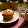 Blueberry muffin and coffee