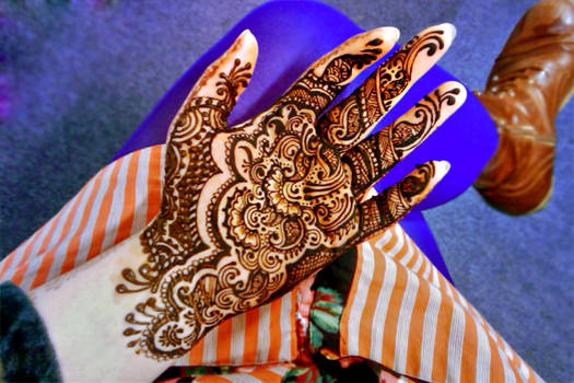 Henna flowers, details and bright colours