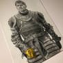 Jaime Lannister Pencil Drawing with real 24k Gold