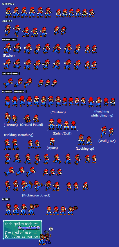 Mario  sprites  by Gregarlink10 on DeviantArt  Mario  sprites  by Gregarlink10 on DeviantArt