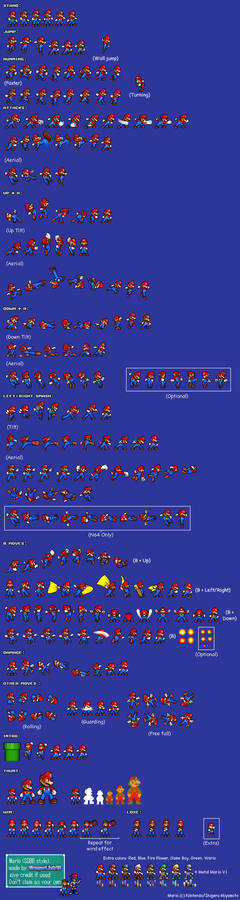 SSBB Mario Sprite sheet