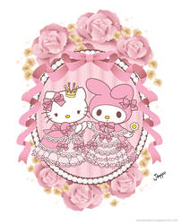 My Melody / Hello Kitty - Rococo Medallion by Marukuki