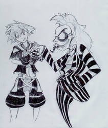 Sora meets Beetlejuice