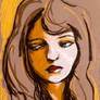 Pastel sketch in brown