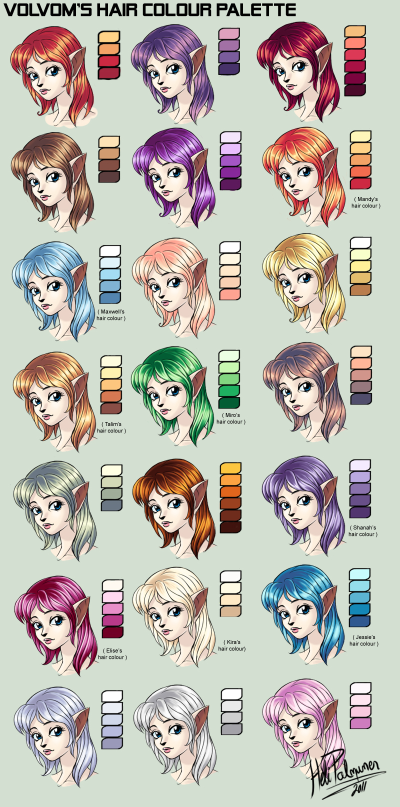 My hair colour palette by Volvom on DeviantArt My hair colour palette by Volvom on DeviantArt