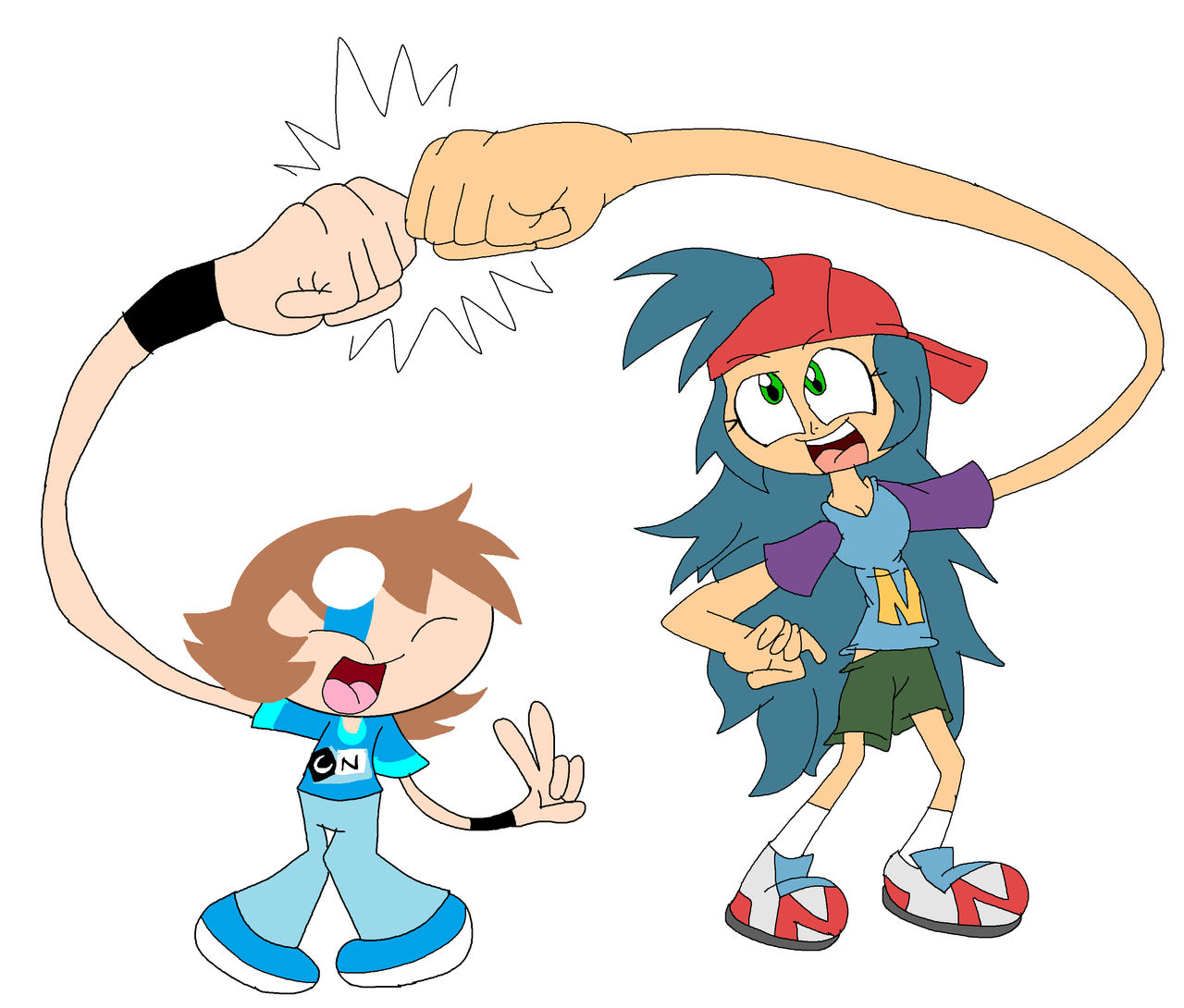 Fist Bump Stretchiness (Remake) by Lapisfan2055 on DeviantArt