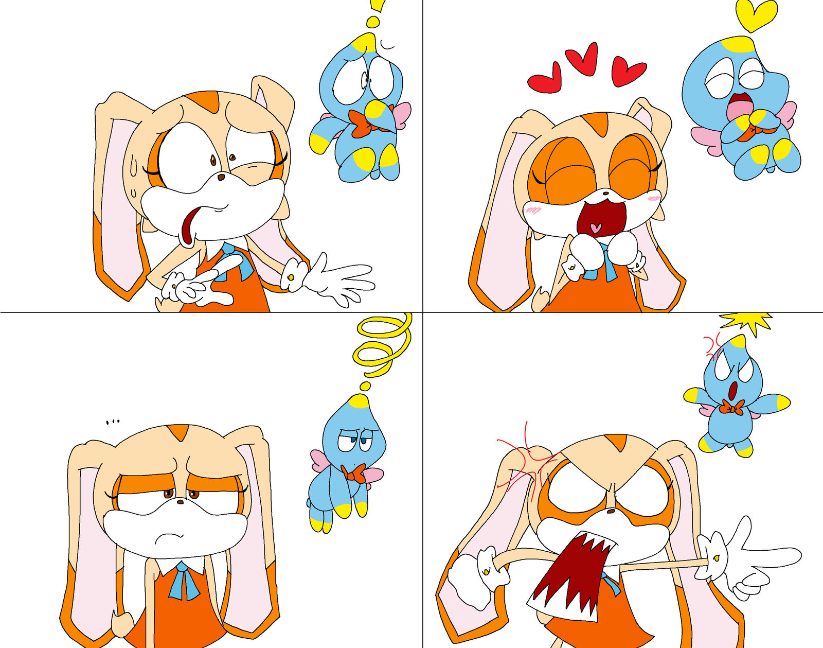 Cream The Rabbit Thinking Cream the Rabbit (and Cheese) Cartoony Expressions by DARKLORDHARAMBE ...