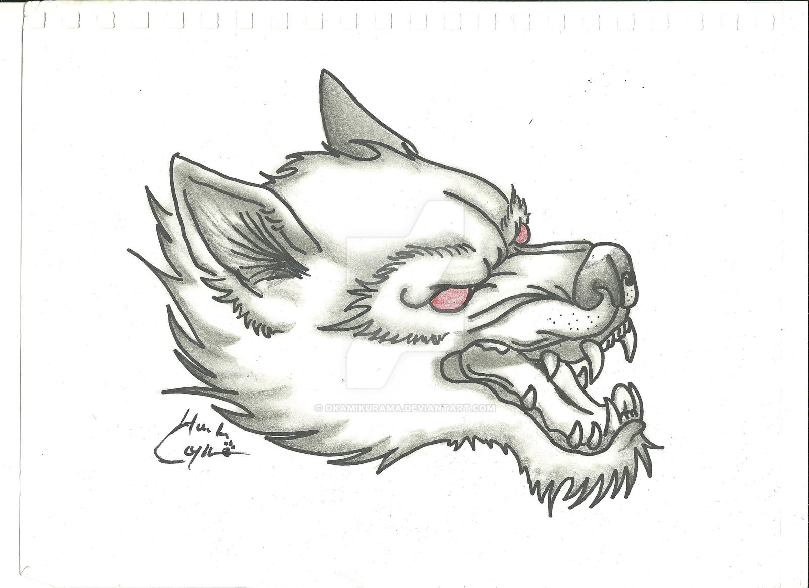 Japanese Demon Wolf Head by Okamikurama on DeviantArt