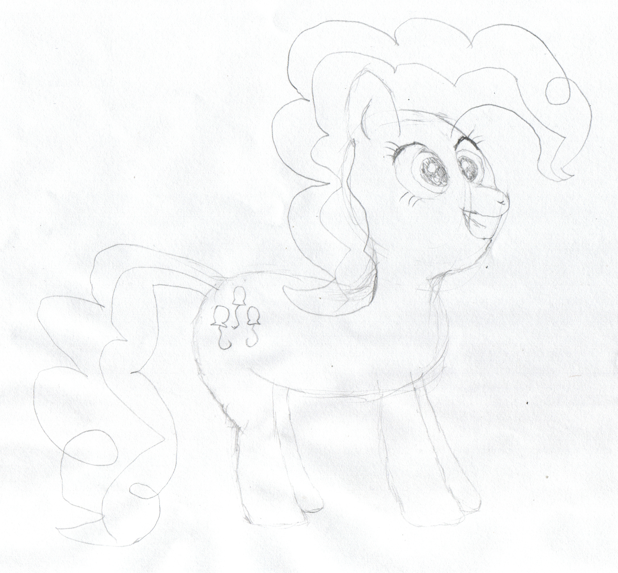 Pinkie Pie first no-reference sketch