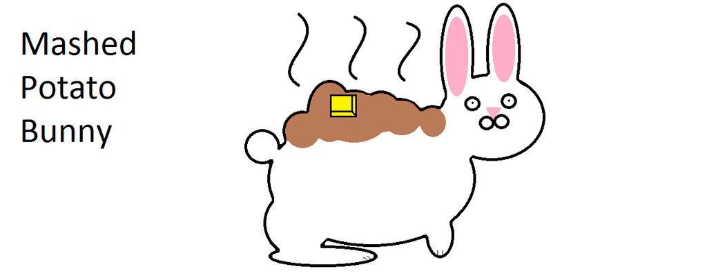Mashed potato bunny by FoodAndAnimals on DeviantArt