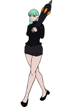 Morrigan cosplaying as Parasoul