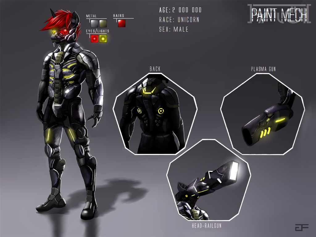 Paint Mech (Reference) by GreenFireArtist on DeviantArt