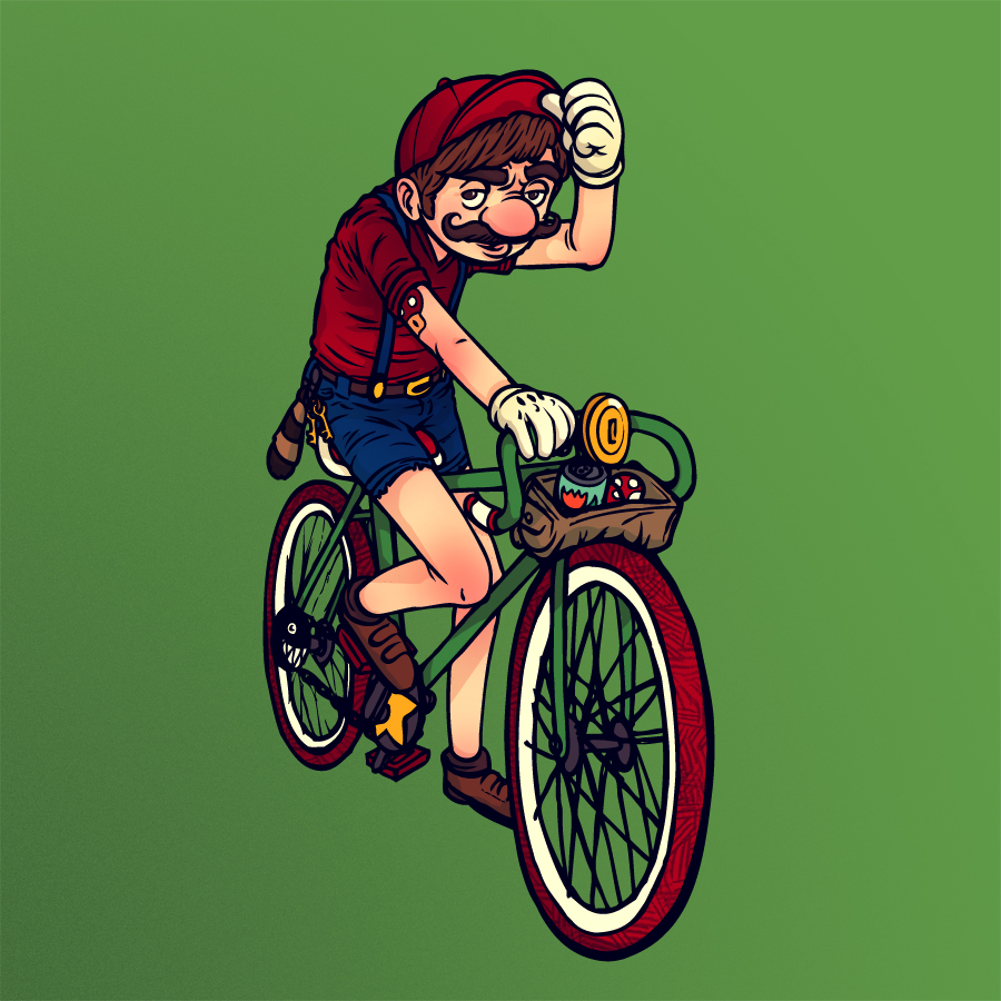 Fixie Hipster Mario