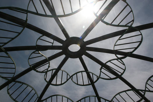 Sunlight through a DNA Statue-Bench