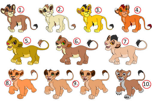 Lion Cub Adoptable's. CLOSED