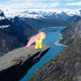 Fluttershy at the top of Trolltunga