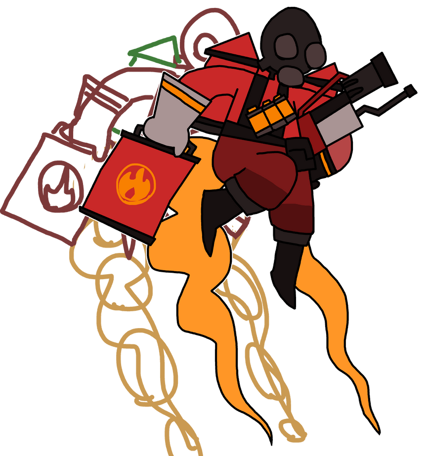 Pyro with new weapons by rgartdood on DeviantArt
