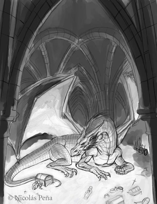 Smaug, sketch.