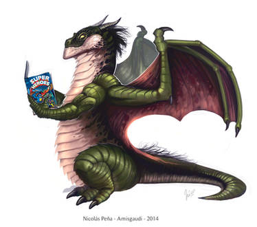 Dragon reading, commission