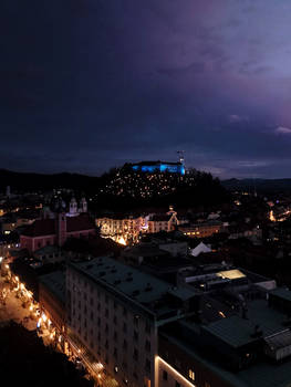 Ljubljana castle at night