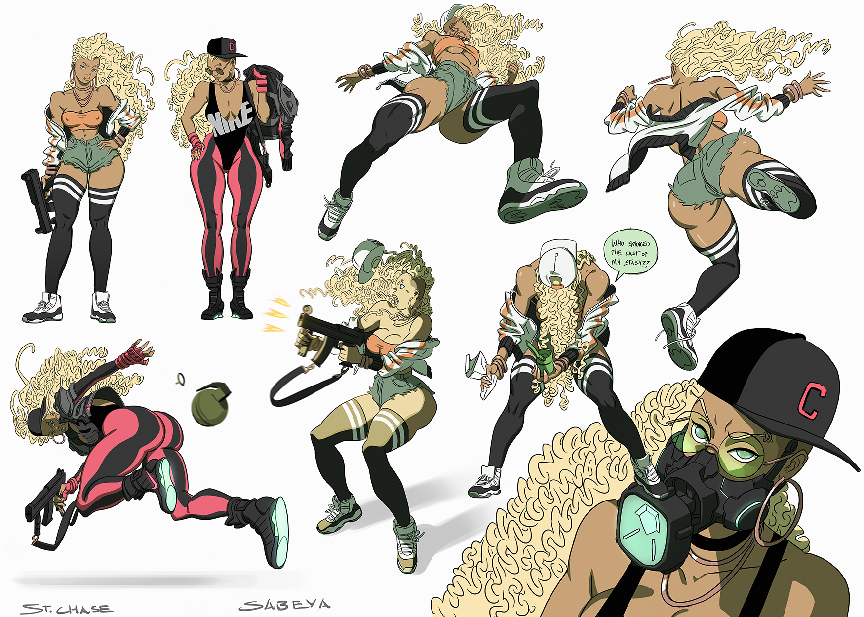 Sabeya action poses -COLOR by ChaseConley on DeviantArt Sabeya action poses -COLOR by ChaseConley on DeviantArt