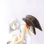 Red hawk-winged angel