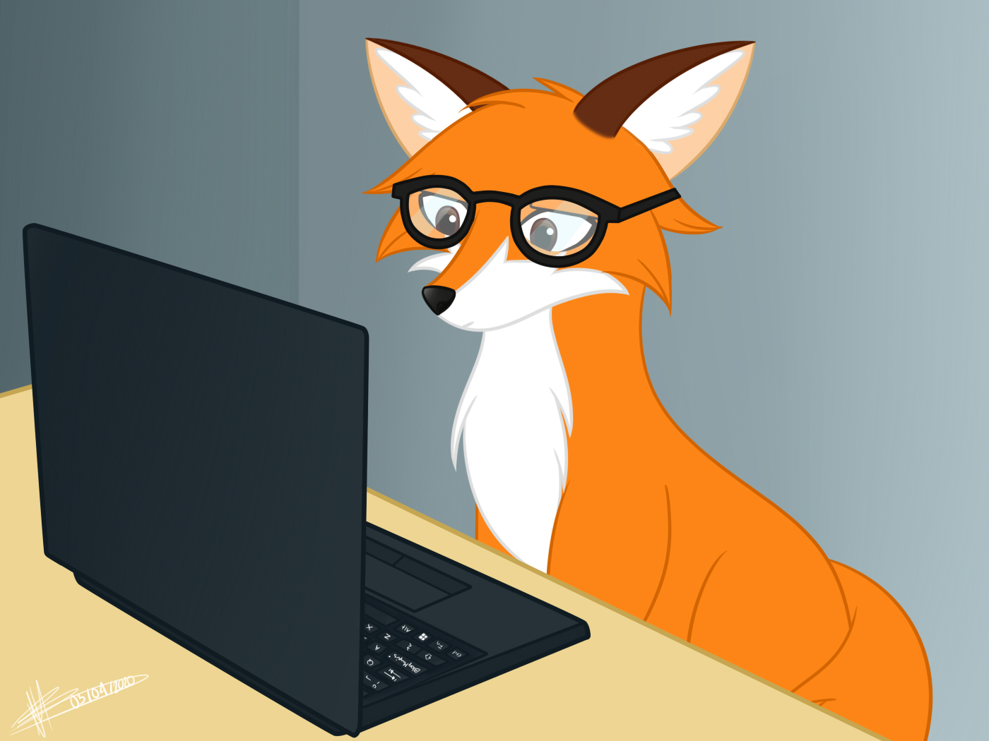 The programmer fox in quarantine by PrincessMoonSilver on DeviantArt
