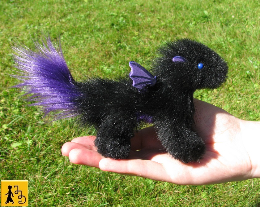 Baby Pet Dragon doll black purple