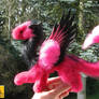 Pet dragon - posable doll - pink and black