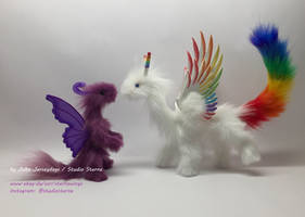 Purple Fairy Dragon and Rainbow Pet Dragon