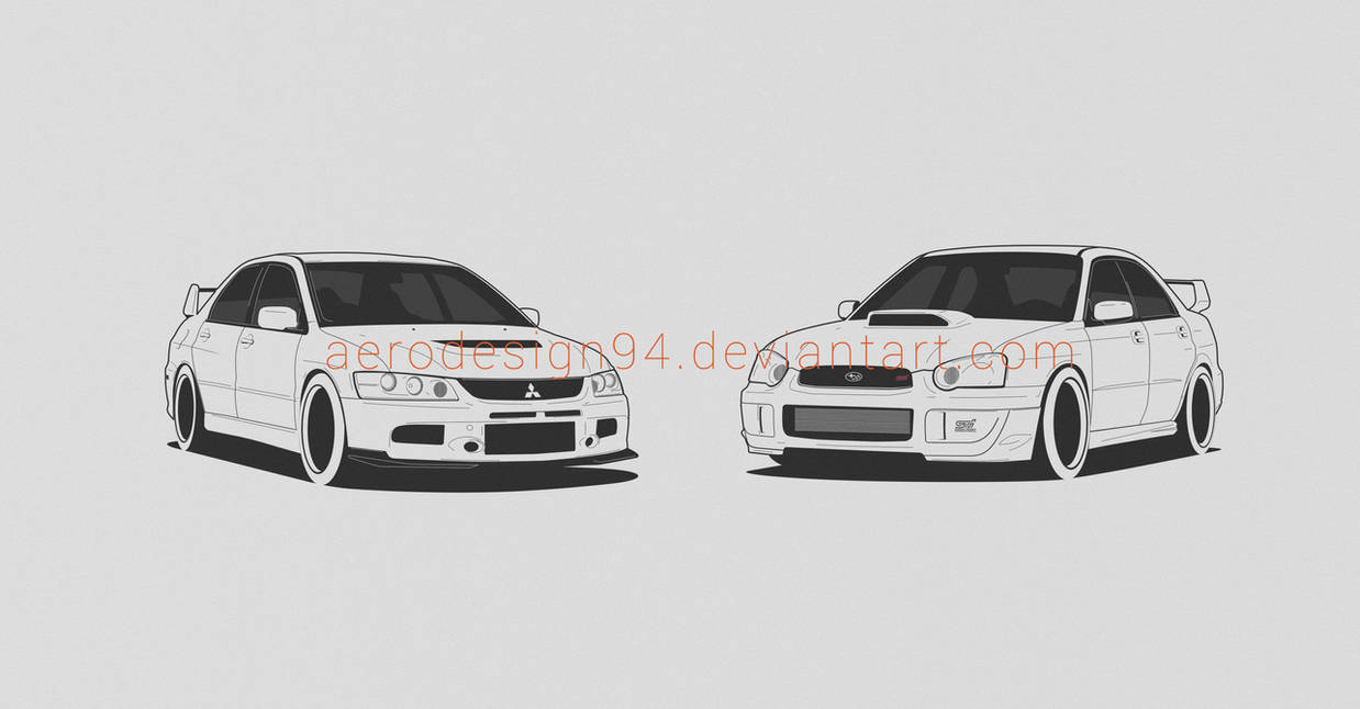 Evo Rear Drawing Basic EVO and STI by AeroDesign94 on DeviantArt