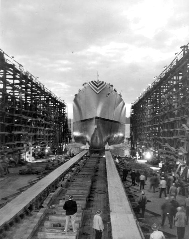 USS Rabaul CVE-121 Being Launched by destinationajourney on DeviantArt