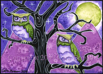 Magic Owl, owls, ACEO, ATC