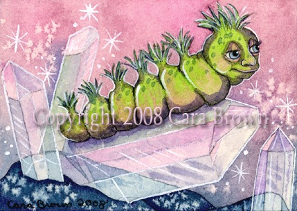 Crystal Caterpillar ACEO