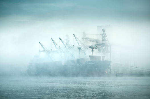 Matin brumeux sur le port de Rouen 9