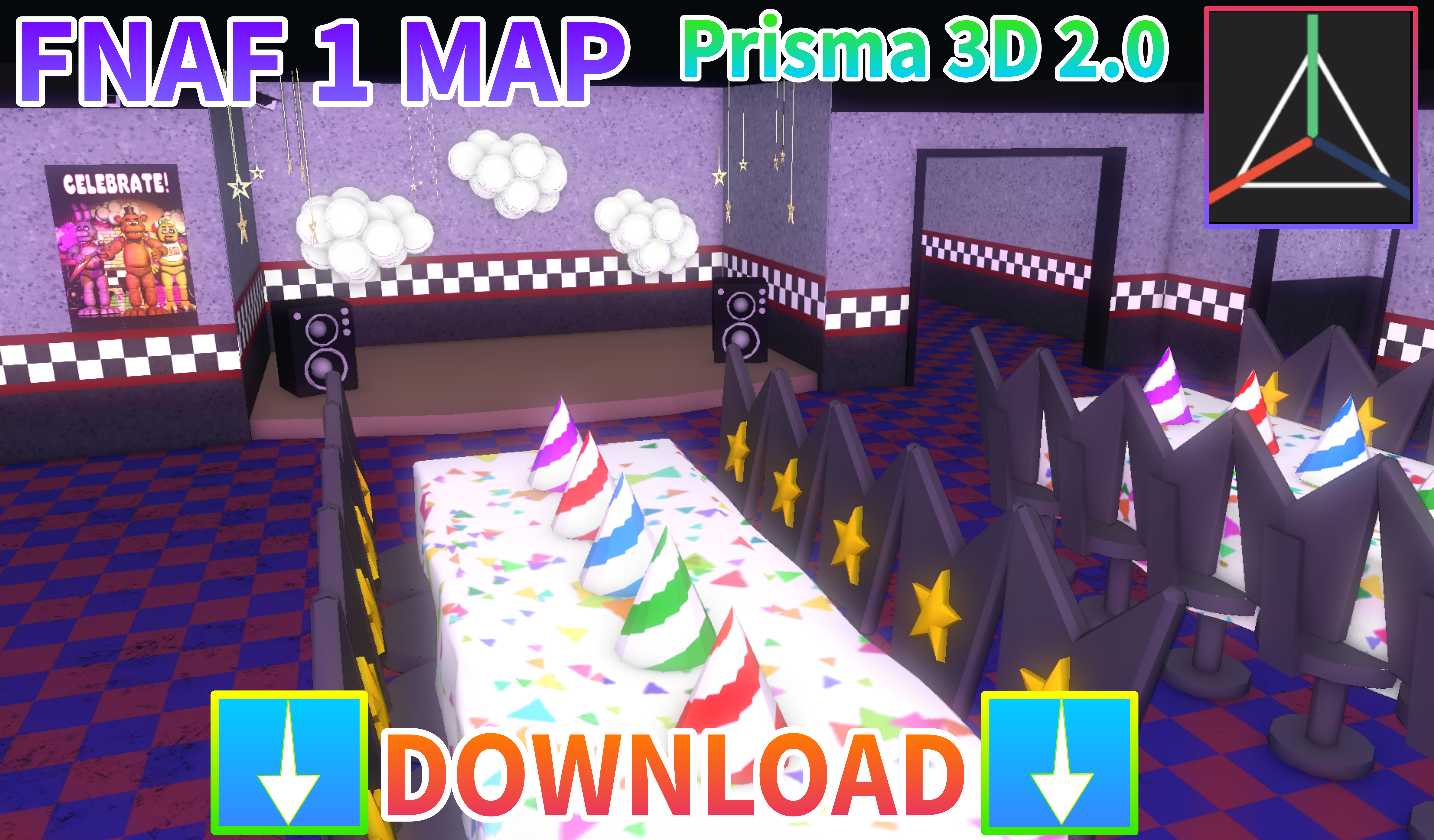 Mapa Fnaf 1 completo Modelo 3D - TurboSquid 1831780