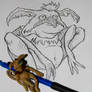 Star Wars Salacious Crumb pencil sketch