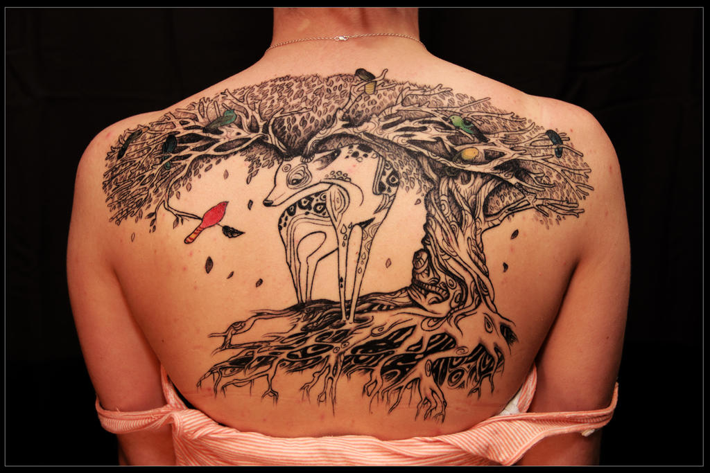 Deer Tree Tattoo