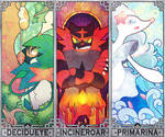 Pokemon Sun and Moon starters by Quas-quas