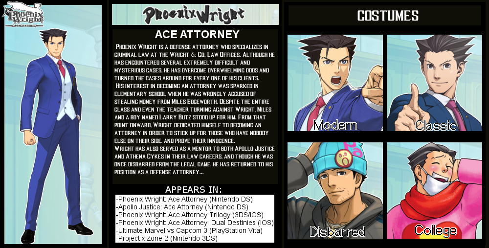 The Crossover Game: Phoenix Wright Bio