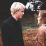 Draco and Hermione on set