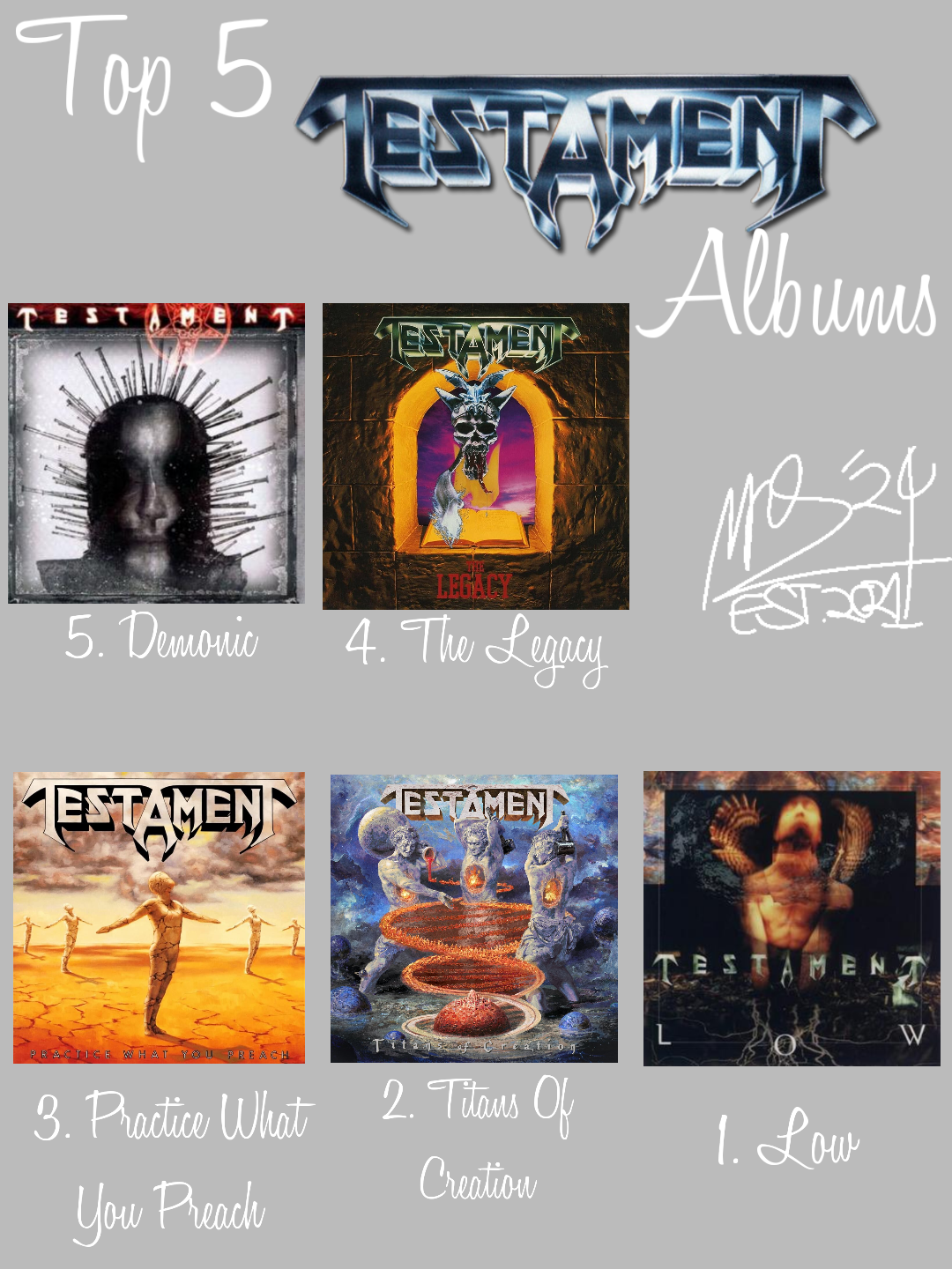 My Opinionated Top 5 For Testament