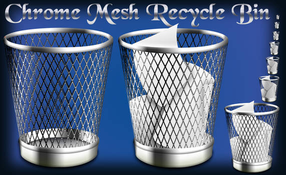 Chrome Mesh Recycle Bins