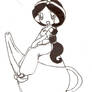 Princess Jasmine Chibi Lineart